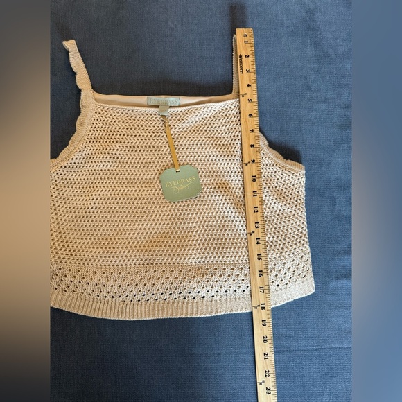 Ryegrass Womans Crochet Sandshell Tank Top SZ LG Boho New Lined Cropped Summer - Picture 8 of 8